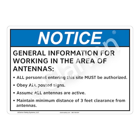 ANSI/ISO Compliant Notice General Information Safety Signs Indoor/Outdoor Aluminum (BE) 12 X 18